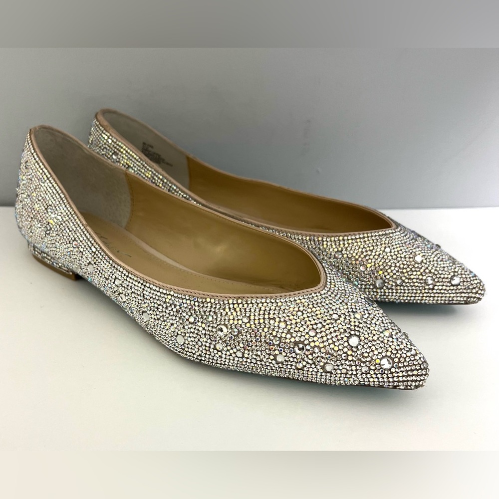 Betsey Johnson- Blue Jude - Rhinestone flats- Size: 12M, Pre-Owned